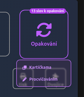 Tlačítko opakování cvičneí na driluj.cz