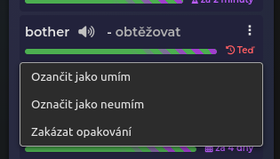 Možnosti u slova ve cvičení na driluj.cz